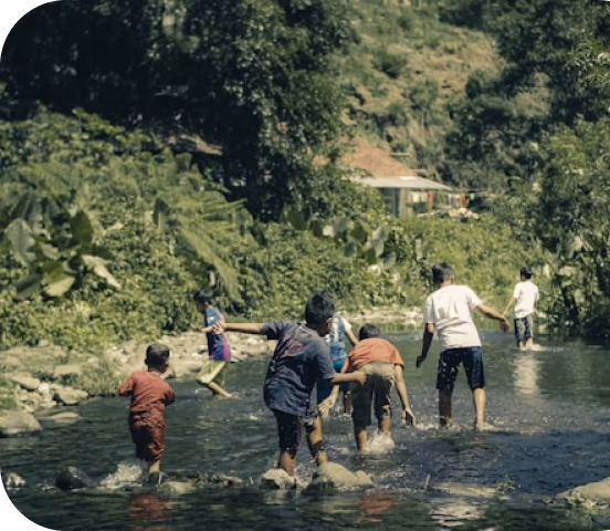 Charity workers helping